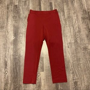Red Slacks/ Dress Pants with Pockets and Elastic Waistband